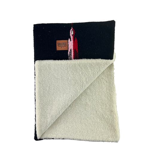 Thunderbird Blanket with Sherpa Lining - Black