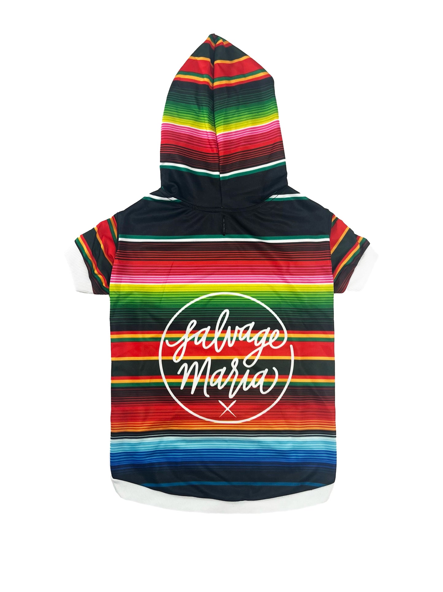 Pet Hoodie Black multi Serape Print