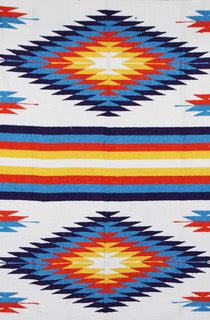 Diamante Double Blanket- White Multi rainbow