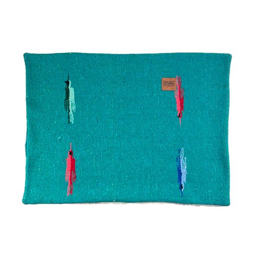 Thunderbird Blanket with Sherpa Lining - Teal