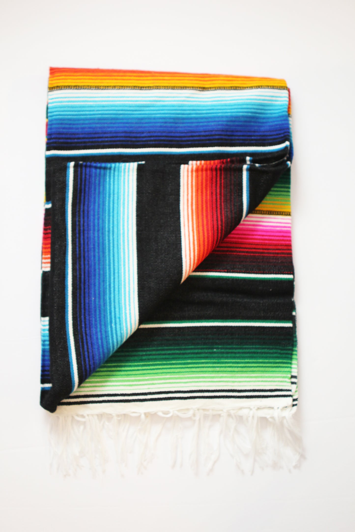 Saltillo Serape Blanket - Black