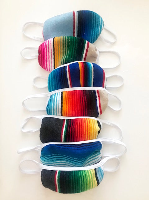Adult serape three layered face mask
