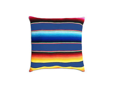 Saltillo Serape Square Home Pillow- Blue