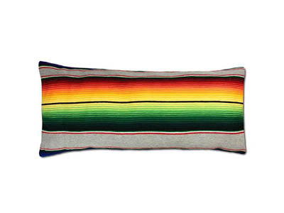 Saltillo Serape Long Rectangular Pillow -Grey