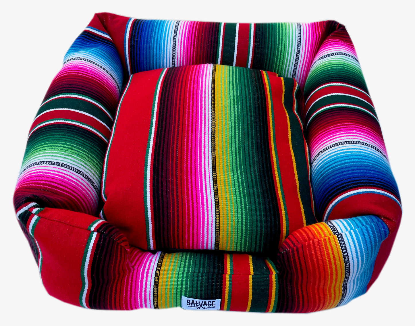 Saltillo Serape Bumper Bed - Red
