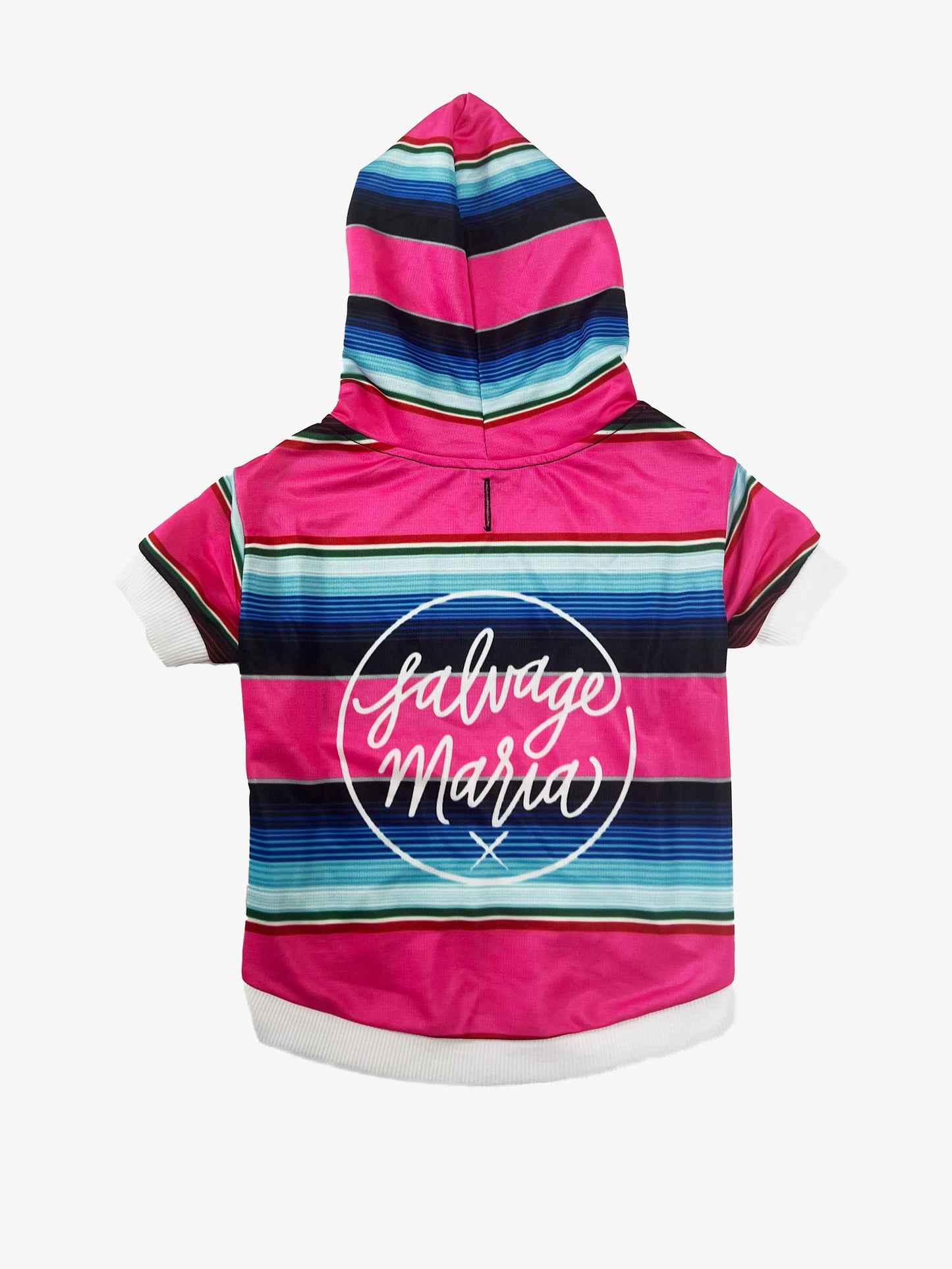 Pet Hoodie Pink & Blue Serape Print