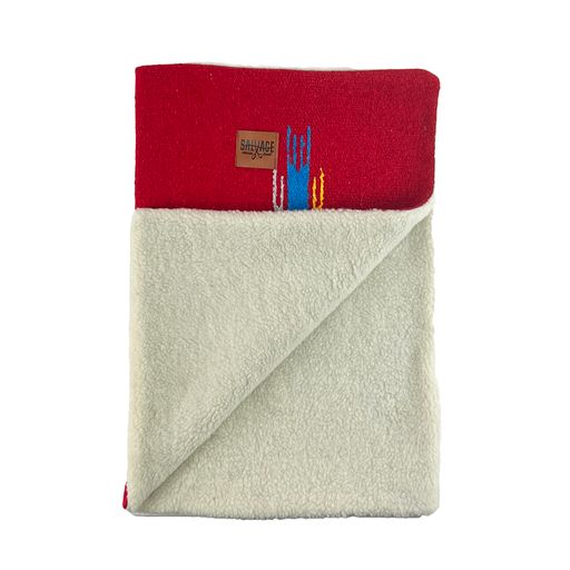 Thunderbird Blanket with Sherpa Lining - Red