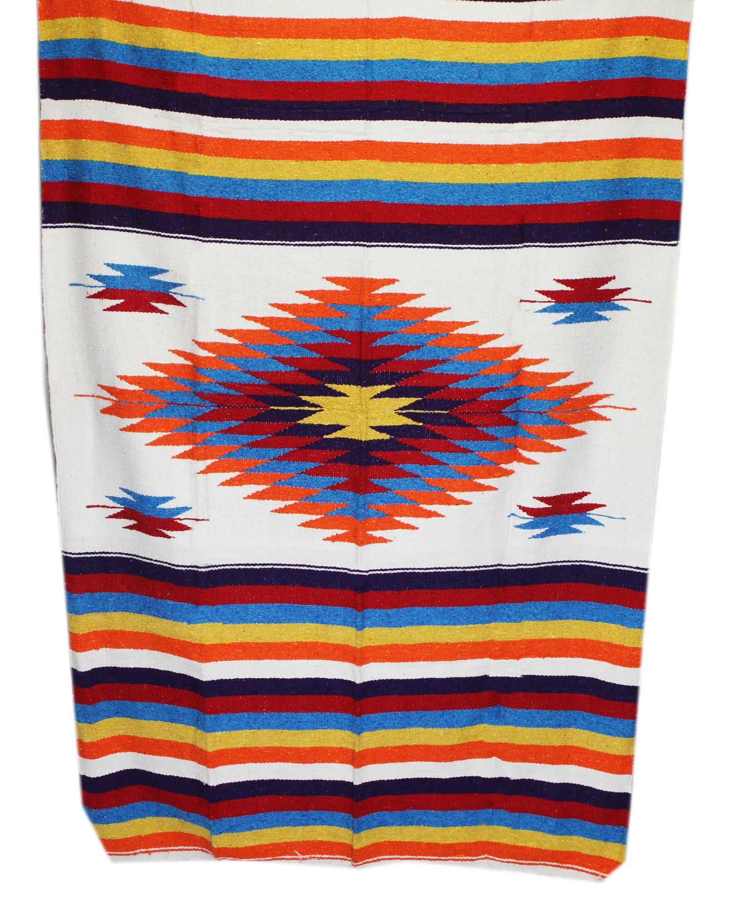 Diamante Blanket with Sherpa Lining - White multi rainbow