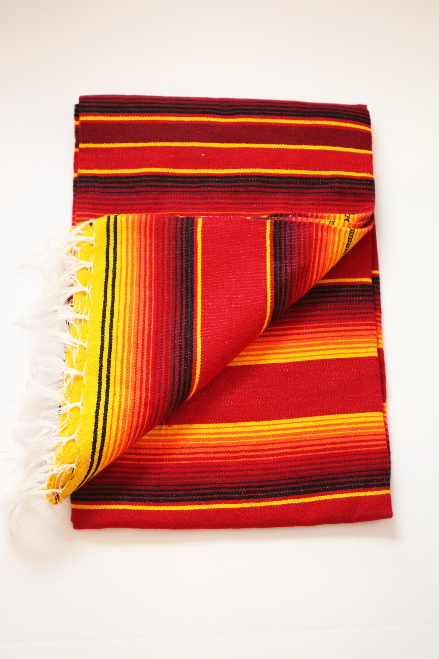 Saltillo Serape Blanket - Red & Yellow Two Tone
