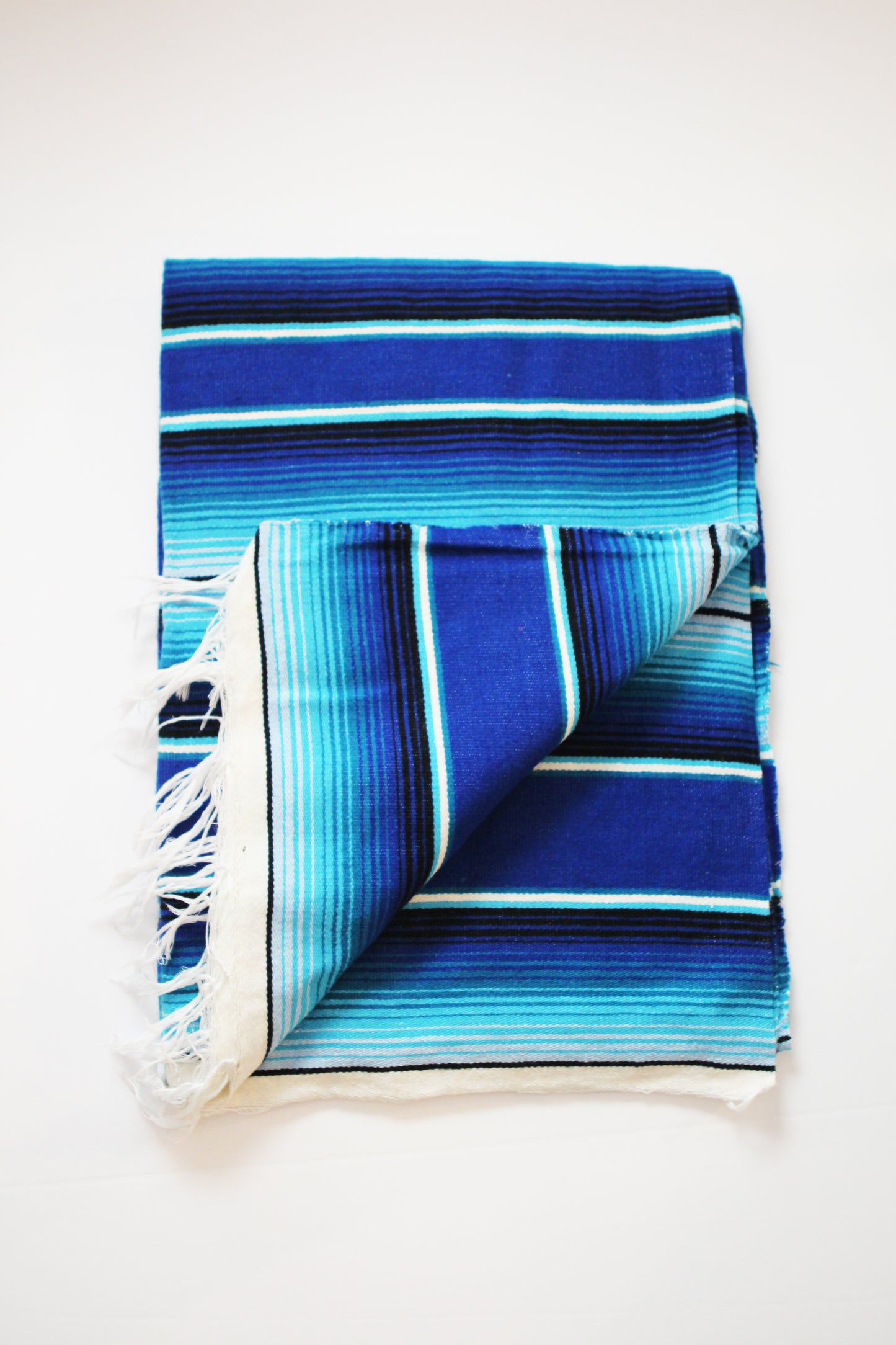 Saltillo Serape Blanket - Azul & Blue Two Tone