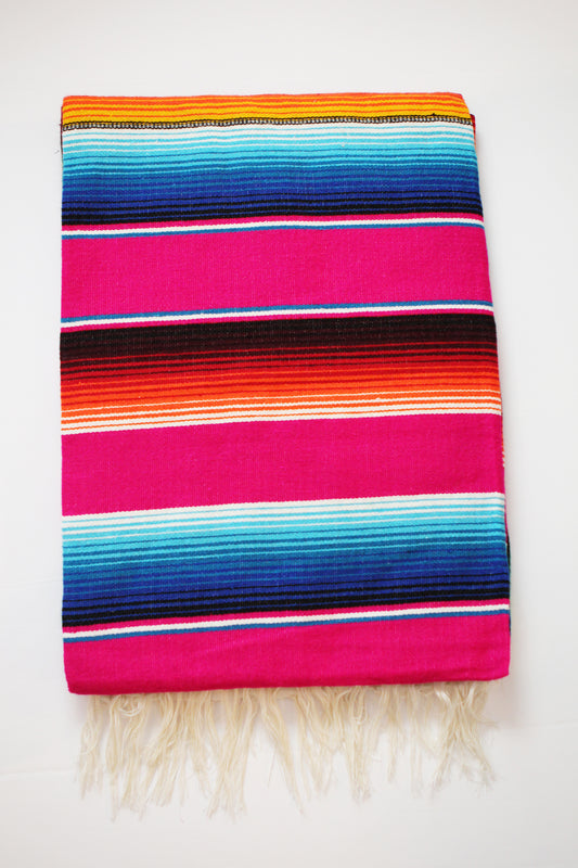 Saltillo Serape Blanket - Pink
