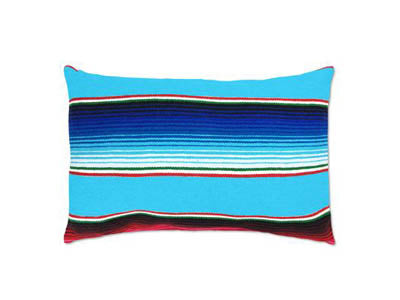 Saltillo Serape Light Blue Rectangular Pillow