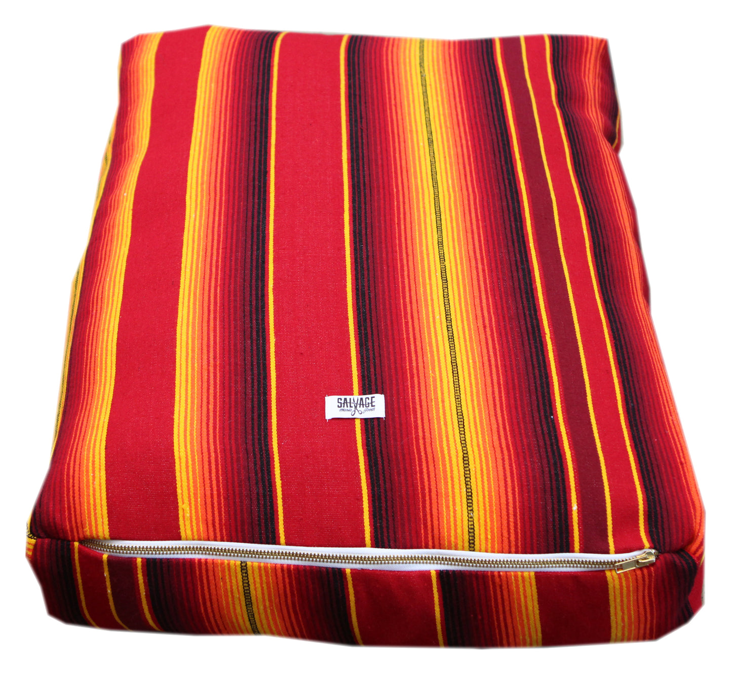 Saltillo Serape Rectangulo Cushion-Two tone Red and Yellow