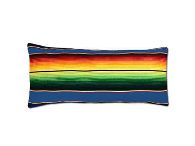 Saltillo Serape Long Rectangular Pillow - Blue