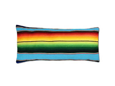 Saltillo Serape Long Rectangular Pillow -Light Blue