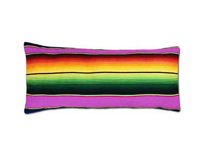 Saltillo Serape Long Rectangular Pillow -Pink