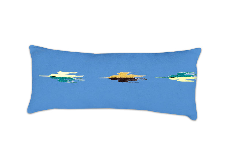 Thunderbird Long Rectangular Pillow - Blue
