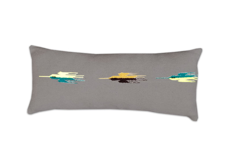 Thunderbird Long Rectangular Pillow - Grey