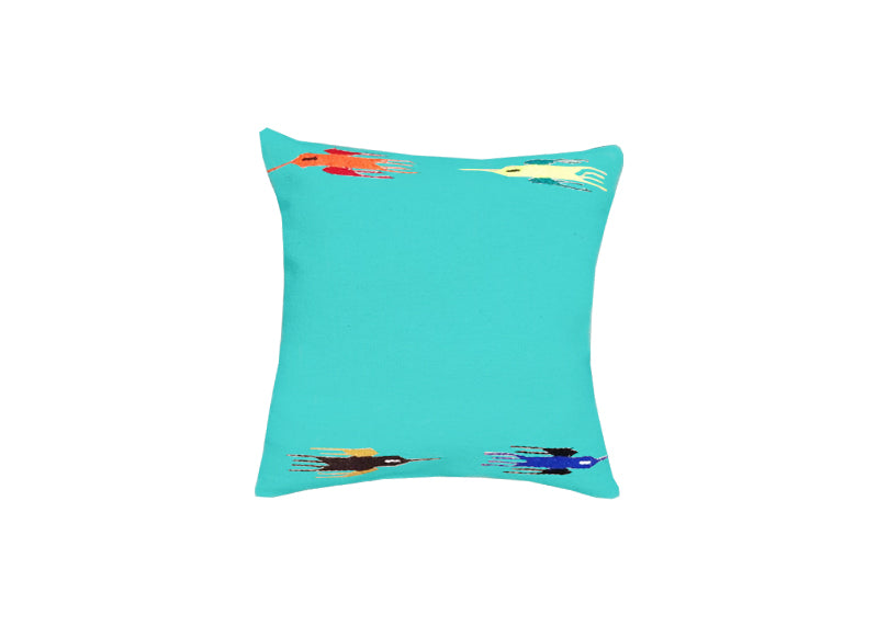 Thunderbird Square Home Pillow - Teal
