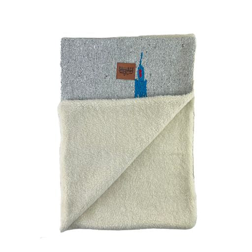 Thunderbird Blanket with Sherpa Lining - Grey