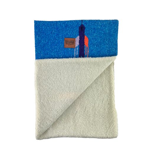 Thunderbird Blanket with Sherpa Lining - Blue