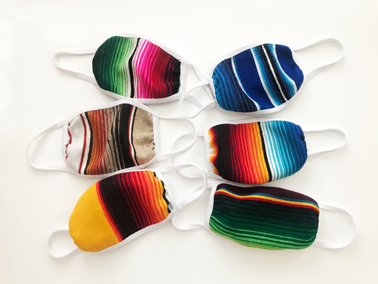 6 Pack Adult serape three layered face mask- assorted