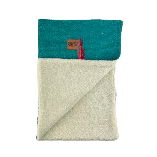 Thunderbird Blanket with Sherpa Lining - Teal